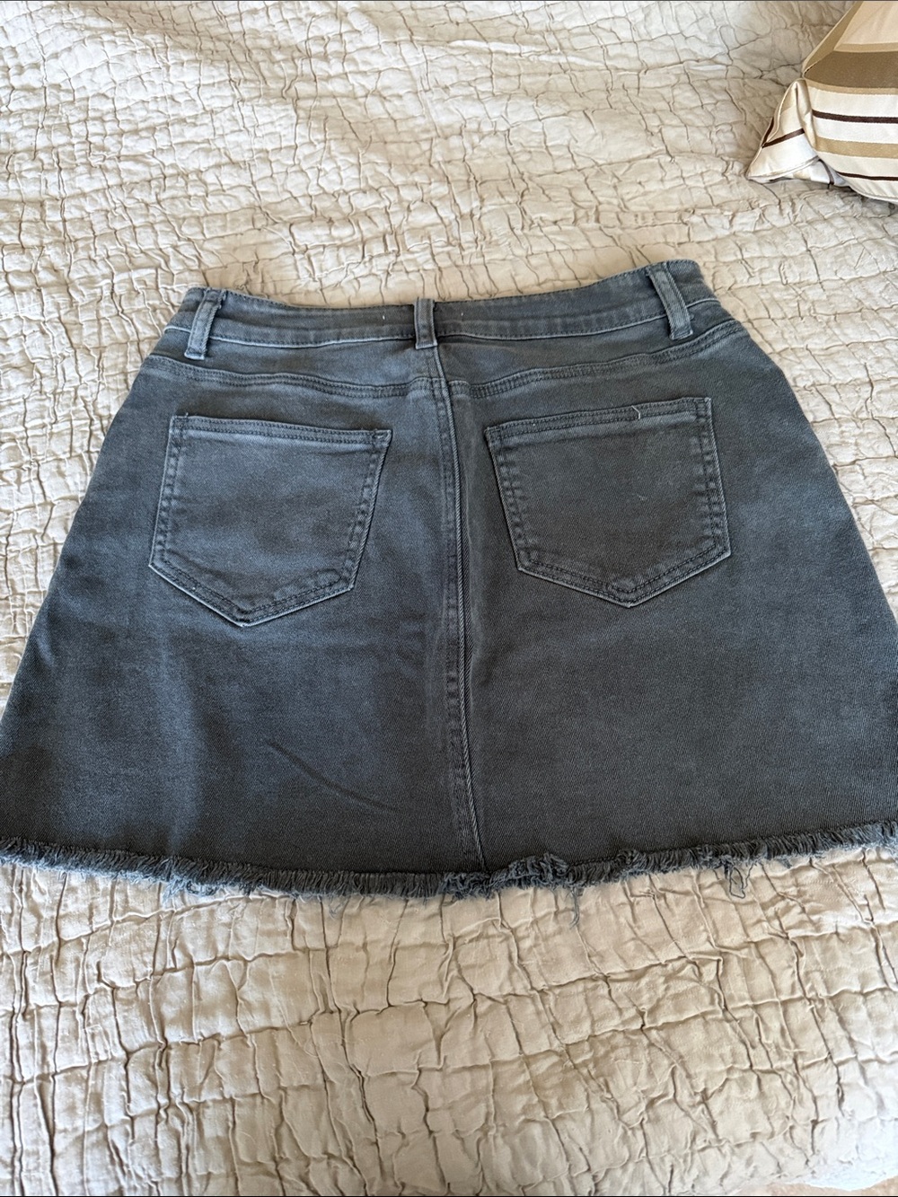 Zenana Outfitters Charcoal Denim A-Line Mini Skirt medium - Picture 3 of 14